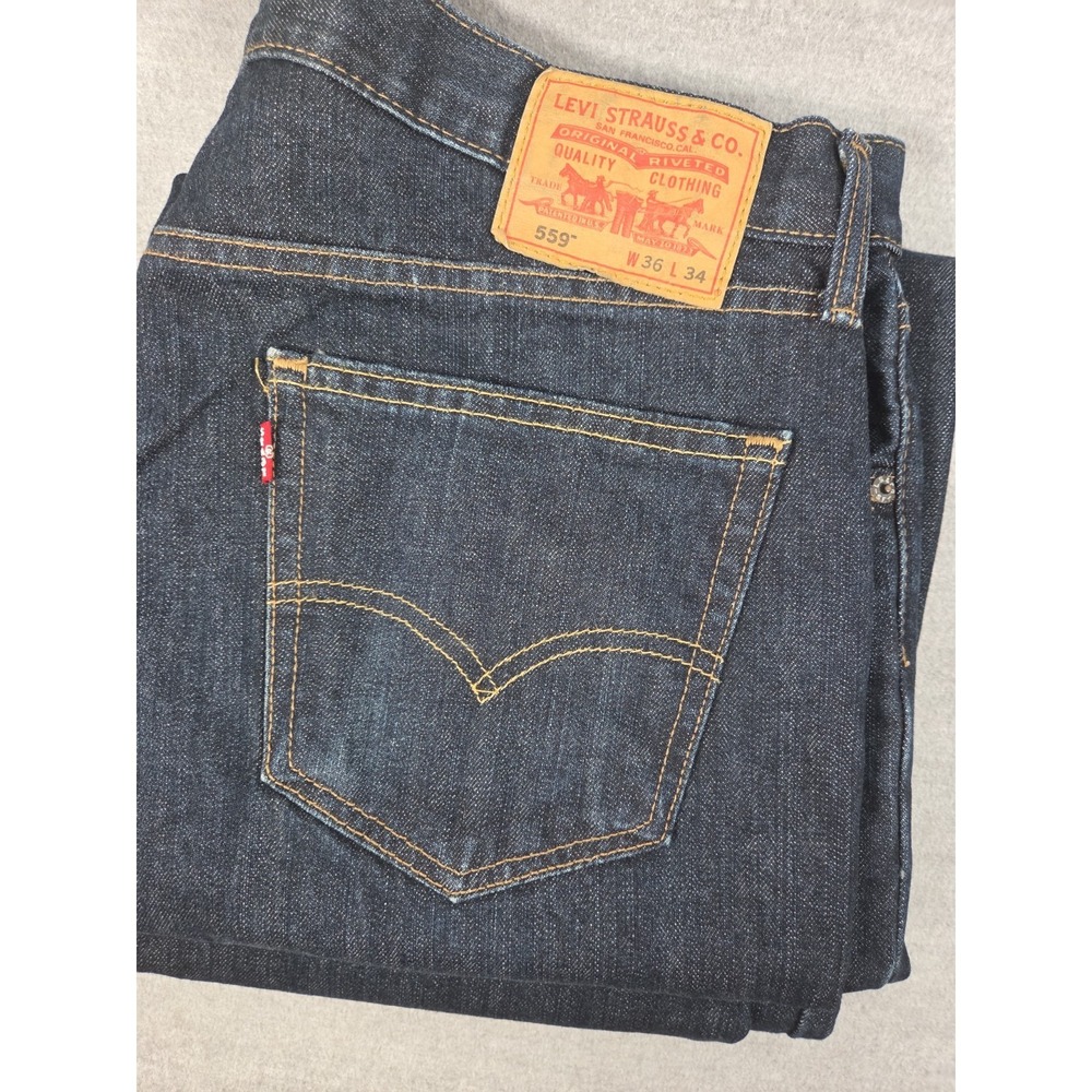 Levis‎ 559 Jeans 36x34 Dark Wash Denim Straight Leg Casual Relaxed Fit Comfort